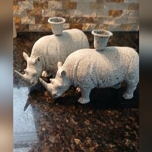 Rhino Tapet Candle Holders